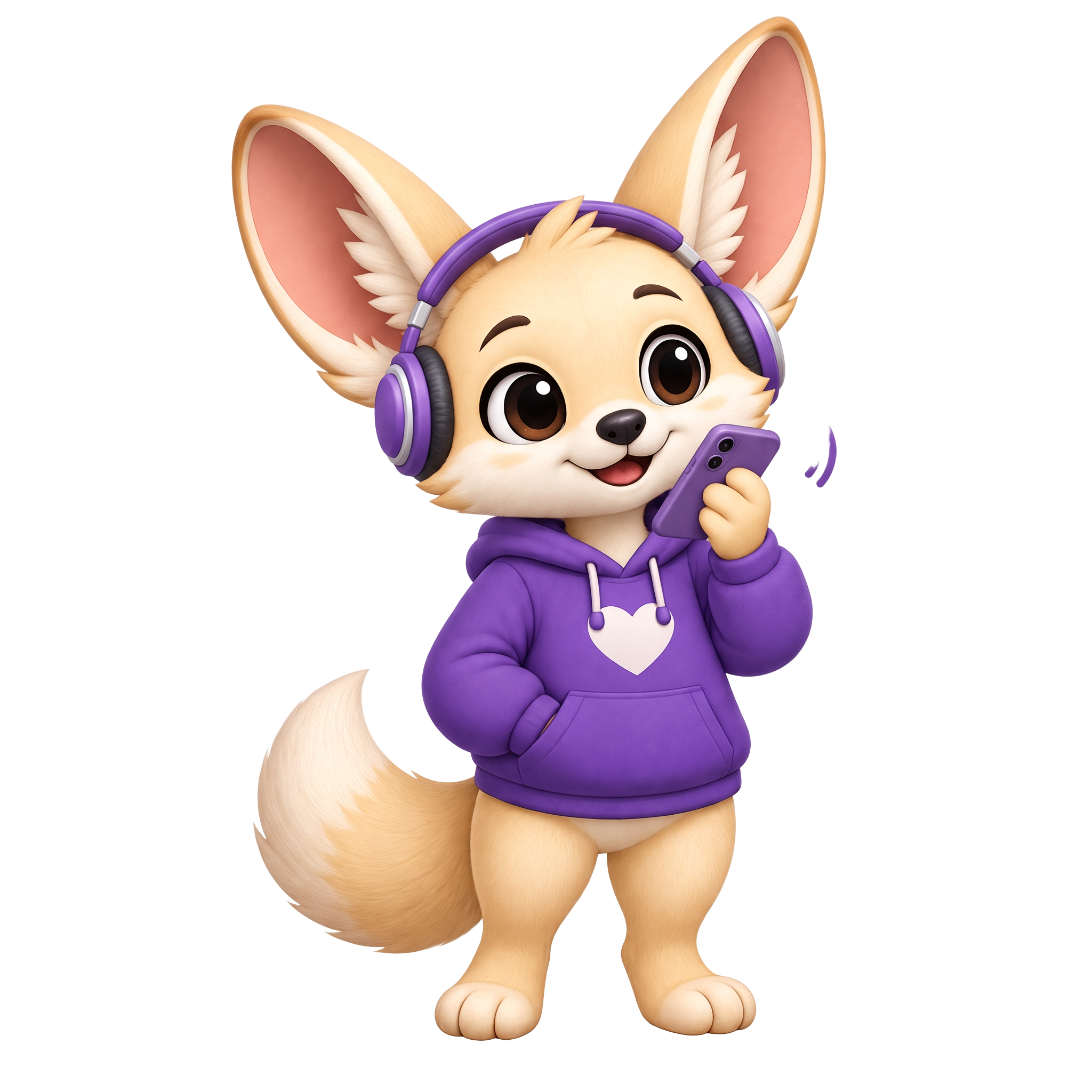 Caira fox wearing headphones and listening